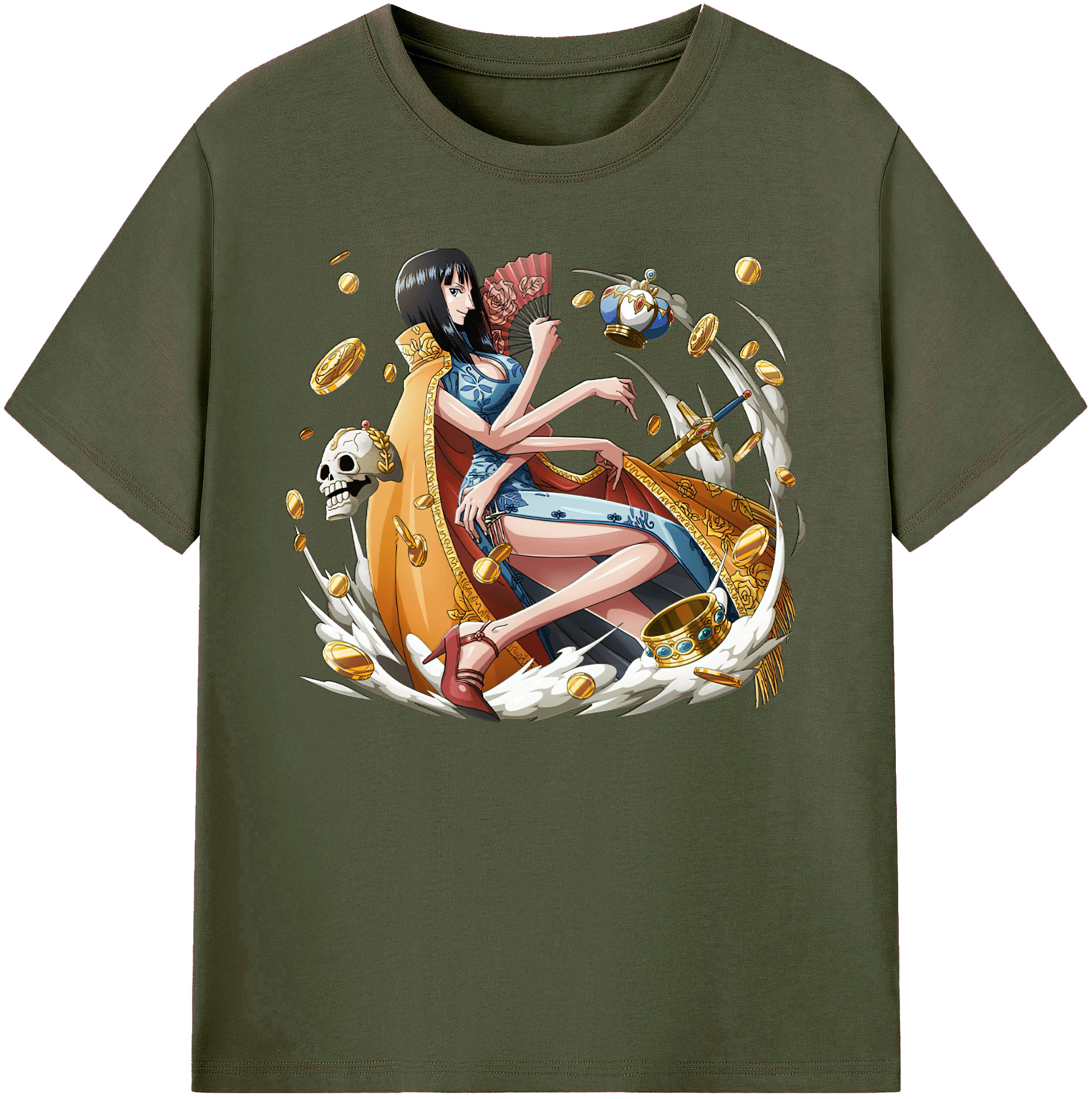 ワンピース ニコ・ロビン ONE PIECE Nico Robin 綿100％ メンズ半袖Tシャツ｜肌触りやわらか＆通気性